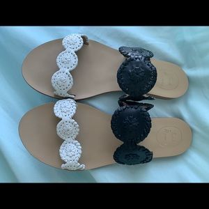Jack Rogers Black and White Sandals/Slides
